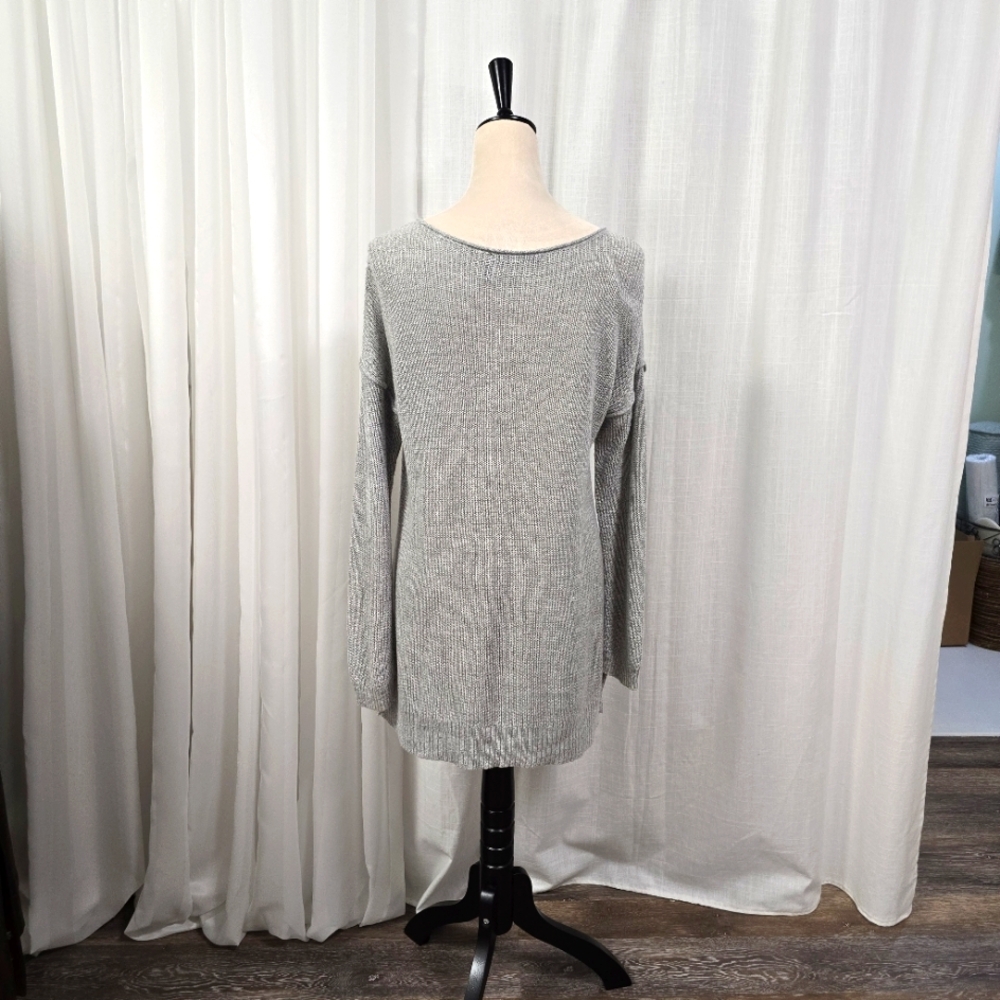 2/$30 Daisy Fuentes Grey Cable Knit Sweater Dress Size L - Picture 6 of 11